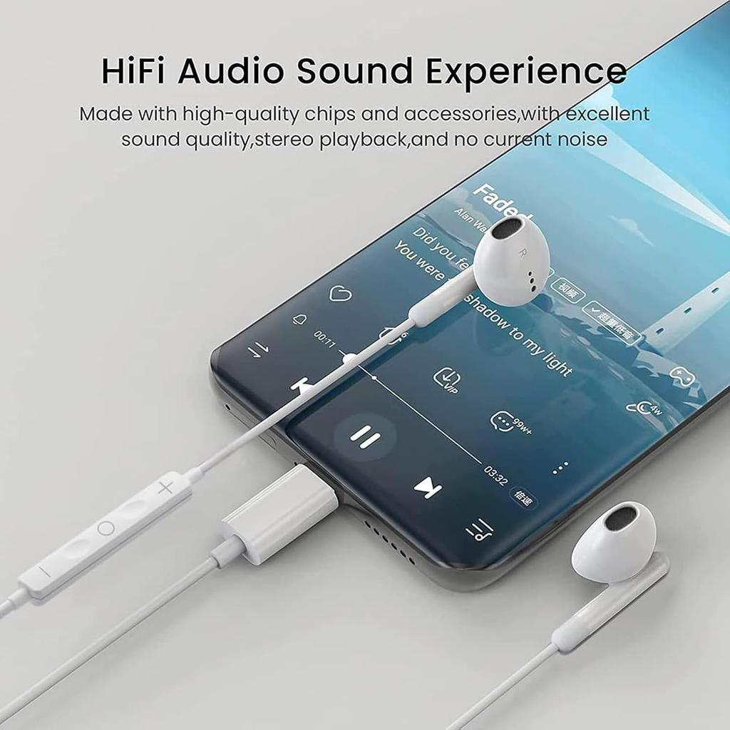 New Edition iPhone Wired USB Earphones with HIFI Sound Noise Compatible with [2025 15/16 Compatible] Type-C Mic, Quality, High-Definition Mic,
