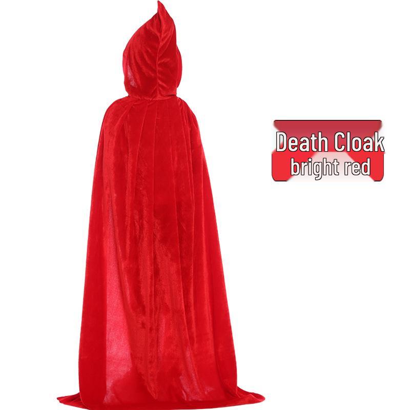 Pelerină de Halloween din catifea pentru copii și adulți - Pelerină costum cosplay de vrăjitoare sau secerător
