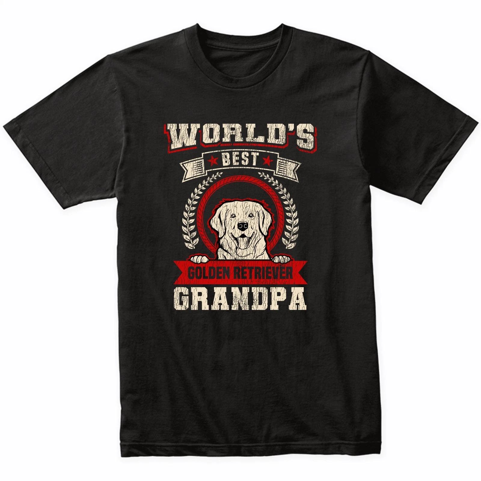 World s Best Golden Retriever Grandpa Dog Breed T-Shirt - Golden Retriever Shirt 3XL