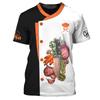 Round Neck Fun Chef 3D Printed T-shirts Fashionable Short Sleeved Men's T-shirts - Soft Medium Stretch Polyester Fabric Summer Relaxed Fit Clothing