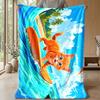 Summer Cat Paradise Theme blanket Lightweight Warm Flannel Blanket Decorative Throw Blanket for Home Decoration