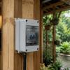 Wall Mount Electrical Distribution Box Outdoor ABS Housing with Clear Hinged Cover & Internal DIN Rail Layout