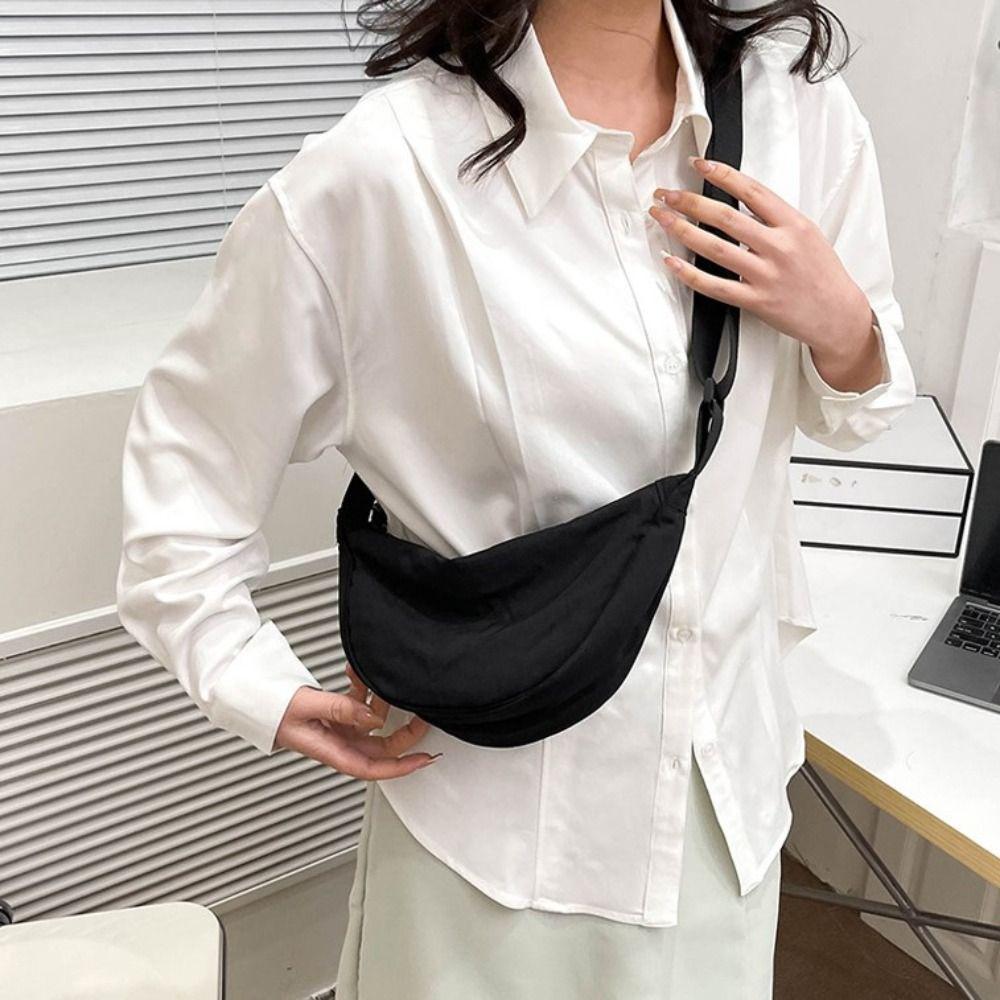 Borsa a spalla Hobo Borsa a tracolla Tela di nylon Borsa a forma di raviolo Borse semplici a spalla Singola Unisex