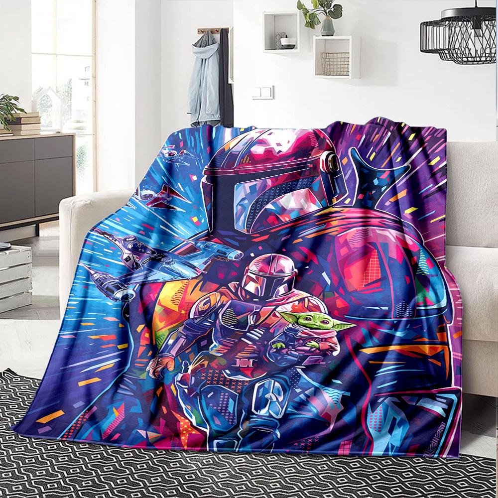 Star Wars Blanket Ultra-Soft Great for Seaside Sofa Chair Four Seasons Multipurpose Playful Design Ideal Gift for Friends Family Couples Picnic