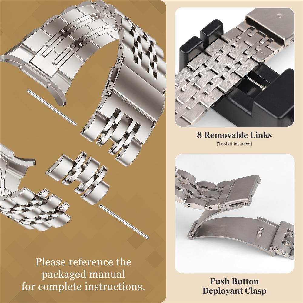 Stainless steel Strap for Samsung Galaxy watch 8/8 classic 40mm 44mm 46mm Metal Link belt bracelet correa Galaxy watch 8 Band