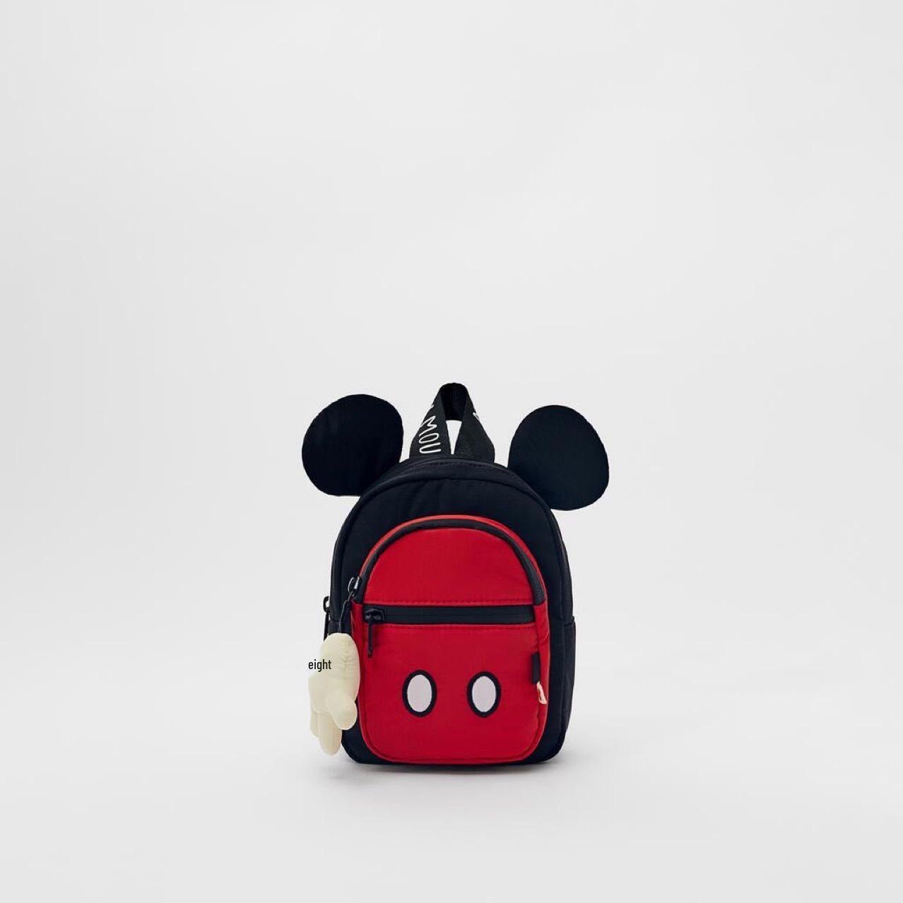 Cross-Border Kids Mickey Mouse Backpack with Pendant красный