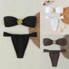 Sexy Cut-Out Bikini Set - Trendy Swimwear for Beach Goddesses Stunning Strapless Bikini Top Two-Piece Swimwear for Women