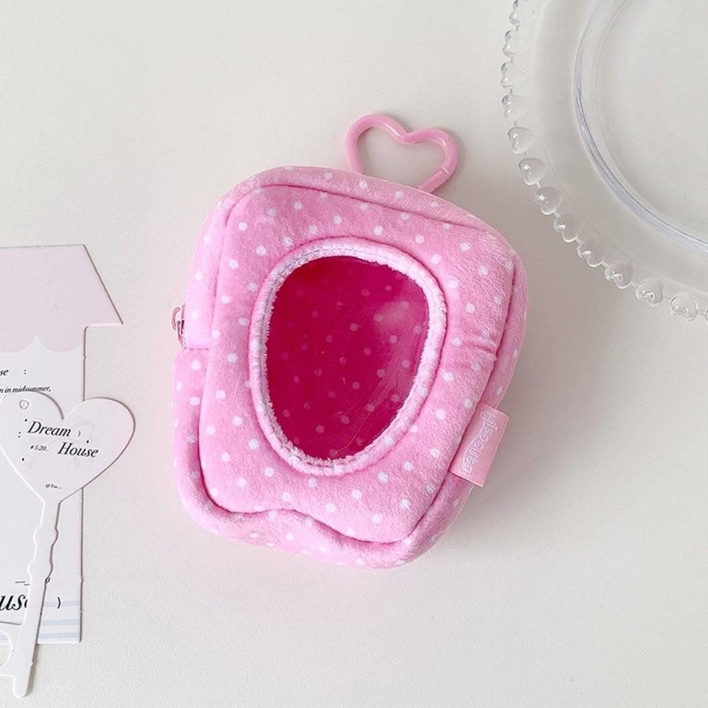 Y2k Polka Dot Coin Purse PVC Doll Protector Case Cute Doll Display Bag Girls
