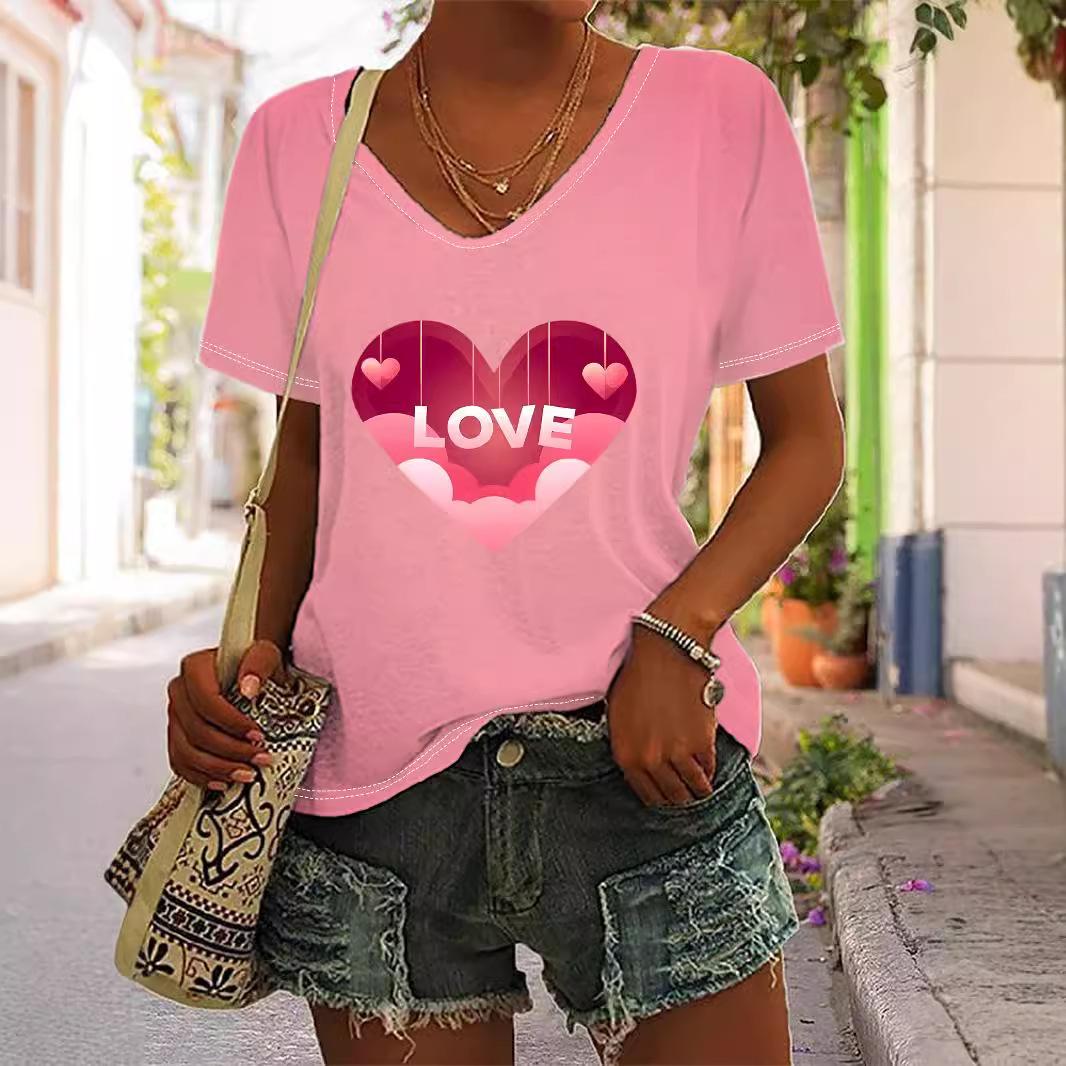 

New Short Sleeve 3D Printed T-shirt Regular V-neck Casual Short Sleeve T-shirt 5XL