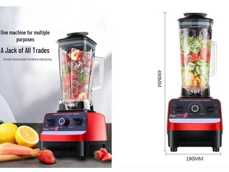 

4L 8-in-1 High-Power Stainless Steel Blender & Mixer - Pure Copper Motor for Meat Grinding, Ice Crushing, and Juicing EU Specification for Export