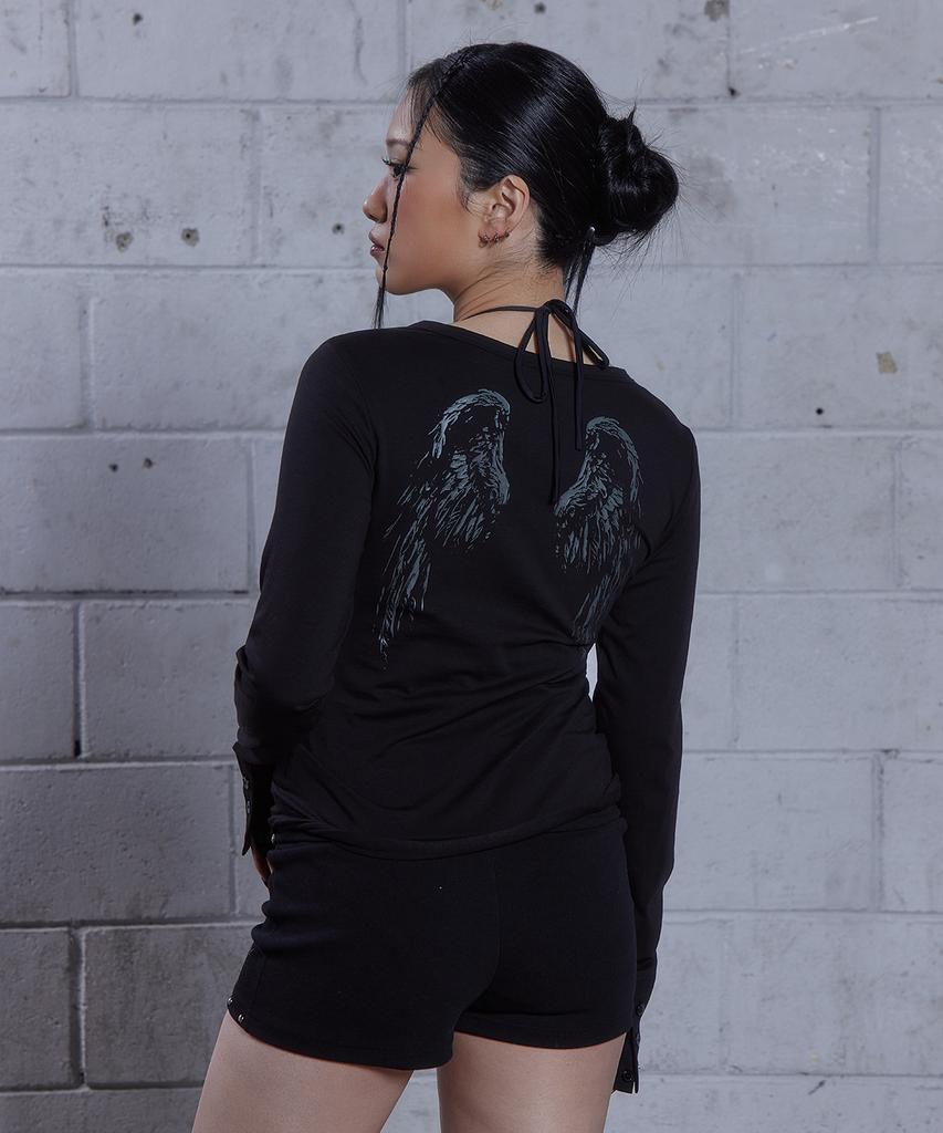 DAUSPICE (Duc) Ga Henley-Neck Long Sleeve Black