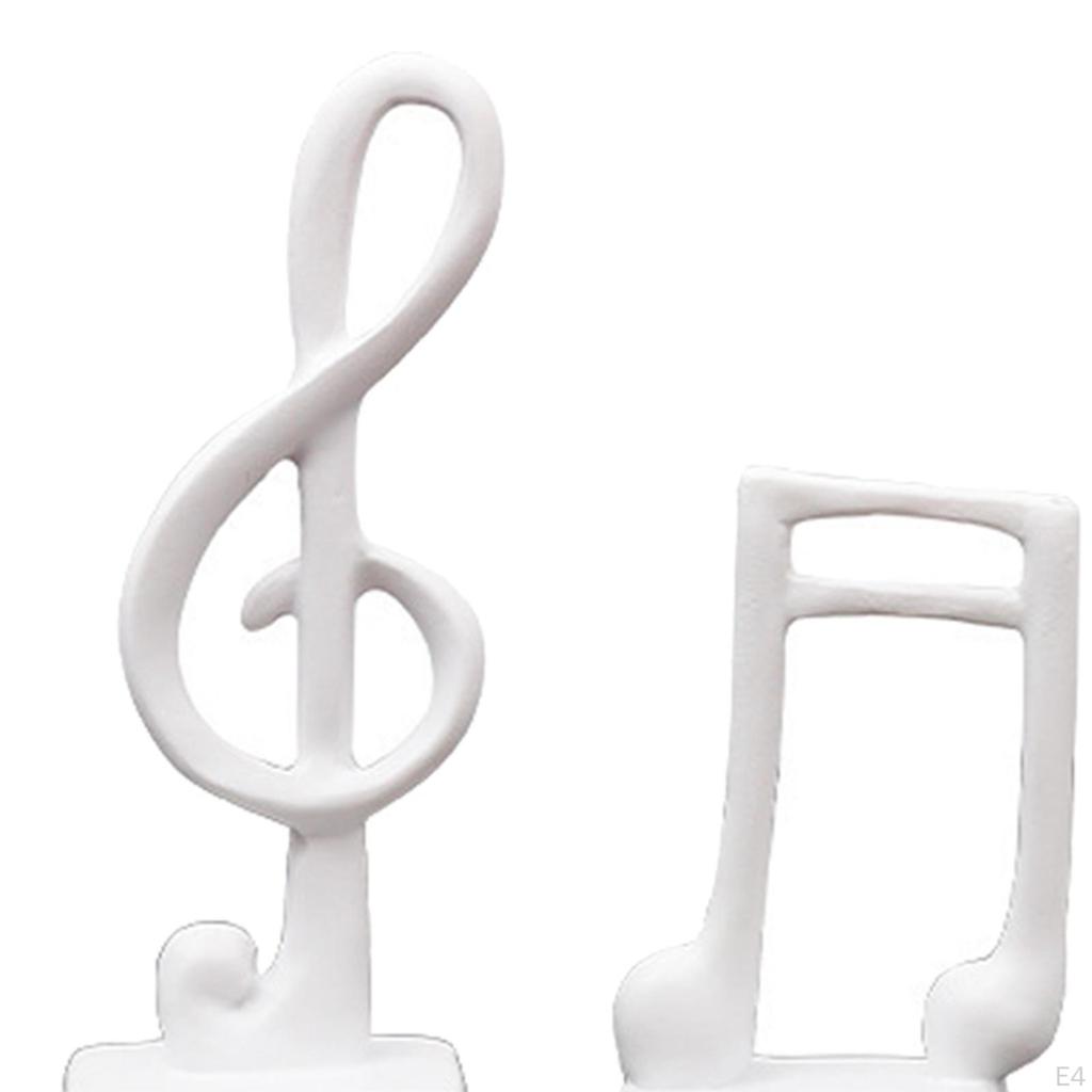 3 Pcs Modern Musical Notes Statues Sculpture Symbol Crafts Resin Figurine Music