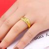 Adjustable Gold-Plated Vietnamese Sand Flower Ring for Women