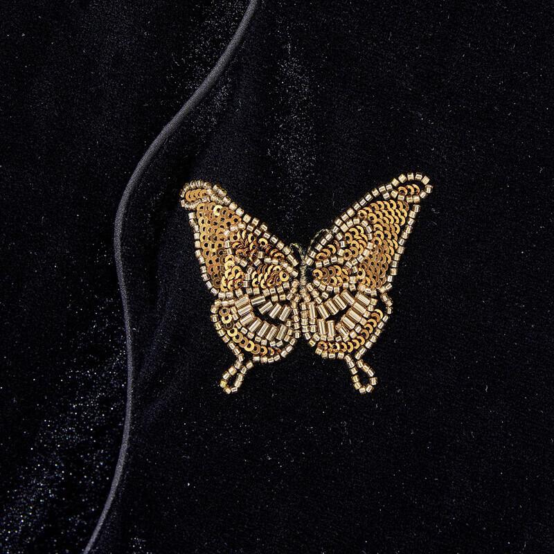 Women's Chinese Style Beaded Stand-Up Collar Mid-Length Vest