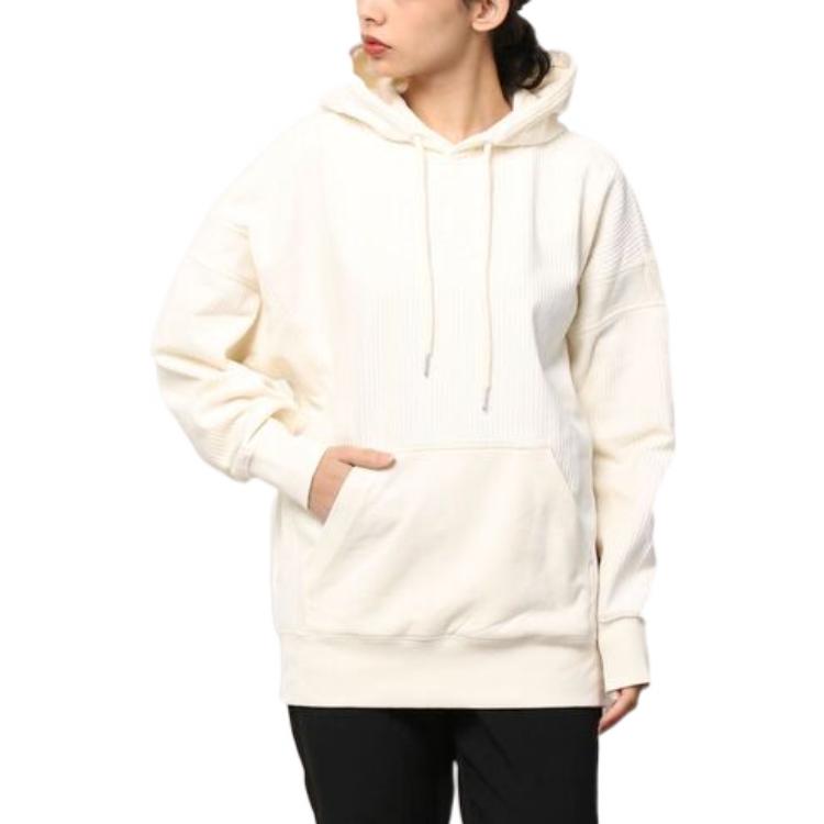 Vans Kangaroo Pocket Embroidered Logo Hoodie Women Tops White VN0A54LP3KS