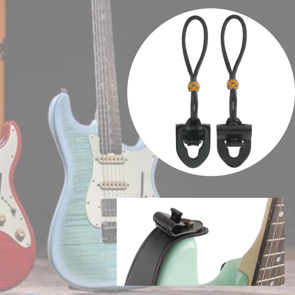 2x Guitar Strap Buckles Guitar Strap Lock Accessories Head Adapter Tie for Classic Guitars Ukulele Bass Live Outdoor