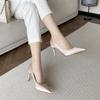 Women's Satin High Heels: Comfortable, Thin Heel, Pointed Toe, Blue, Spring-Autumn Style, Classy Work Shoes.