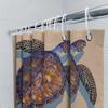Beach-Themed Bath Mat Set: Blue Ocean Turtle Shower Curtain With Vivid Colors For Bathroom Decorations Size 69X70 Inches (L X W)