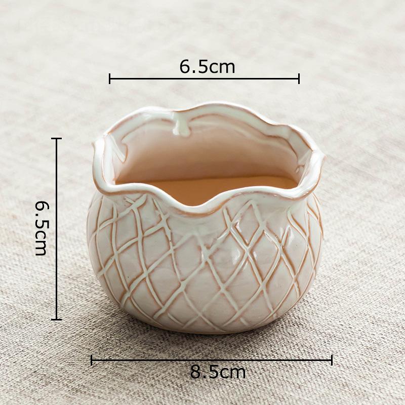 Creative Painted Ceramic Vase Lotus Shape Plant Pots Table Decoration Flowers Arrangement Flower Vase Room Aesthetic Decor