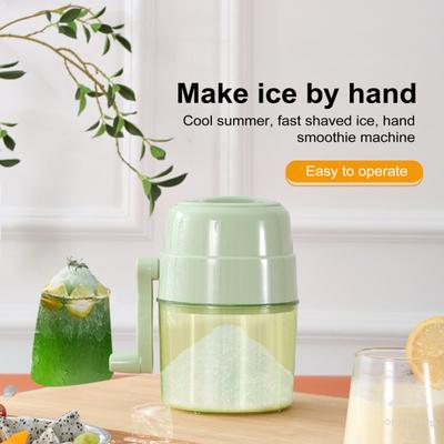 Manual Ice Crusher Rotary Handle Stainless Steel Blades Summer Slushy Maker Snow Cone Shaved Ice Machine Home Kitchen Bar Essentials