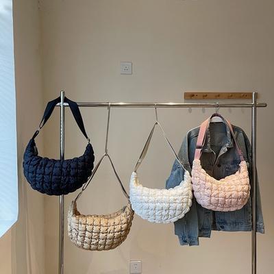 Sac sous les bras Nouveau sac nuage plissé tendance Sac en coton décontracté grande capacité Sac cabas pour les trajets quotidiens