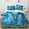 3D Octopus Duvet Cover King Queen Size Cute Cartoon Ocean Animal Bedding Set For Kids Teens Sealife 2/3pcs Polyester Quilt Cover