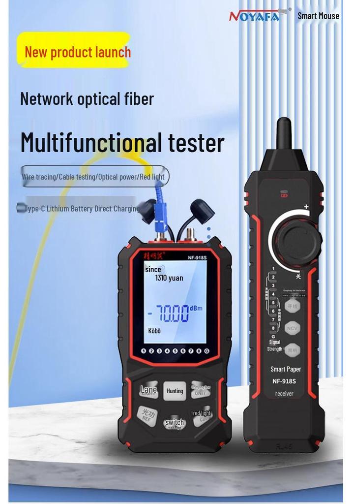 NF-918S Network Tester: Anti-Interference Ethernet Cable, PoE Line Tracker & Red Light Charging Pen