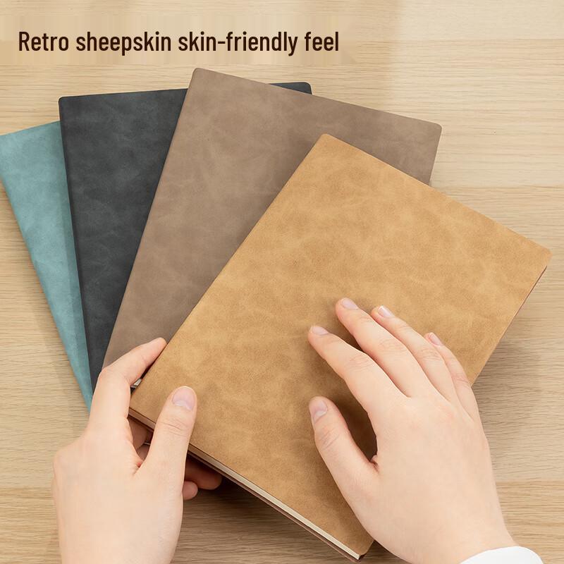 Deli Faux Leather Business Notebook 4-Pack