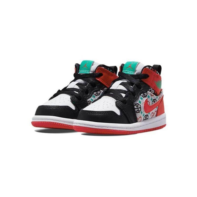 Air Jordan 1 Mid-Top Kleinkindschuhe rot/schwarz/weiß DM1209-150