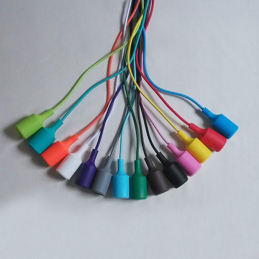 Silicone LED Lamp Holder E27 Base Hanging Light Socket Fireproof Kitchen Dining Living Room Bar Restaurant Adjustable Height