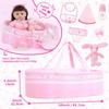 43CM Silikon-Schnullerpuppen-Kleidungsset für 18-Zoll American Girl Puppen mit Stubenwagen