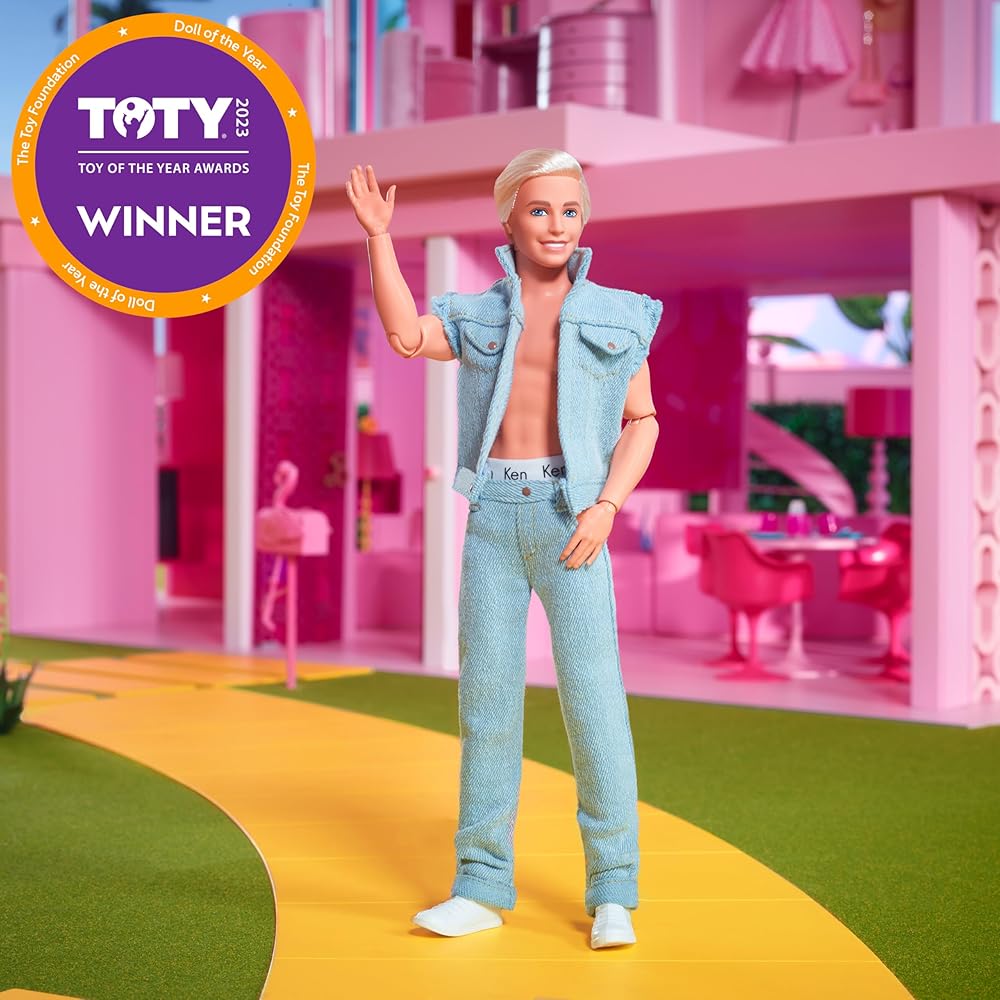 Barbie Ken Denim Fashion Doll Outfit for 6 Years and Up, Movie Inspired, Dress-Up Accessories