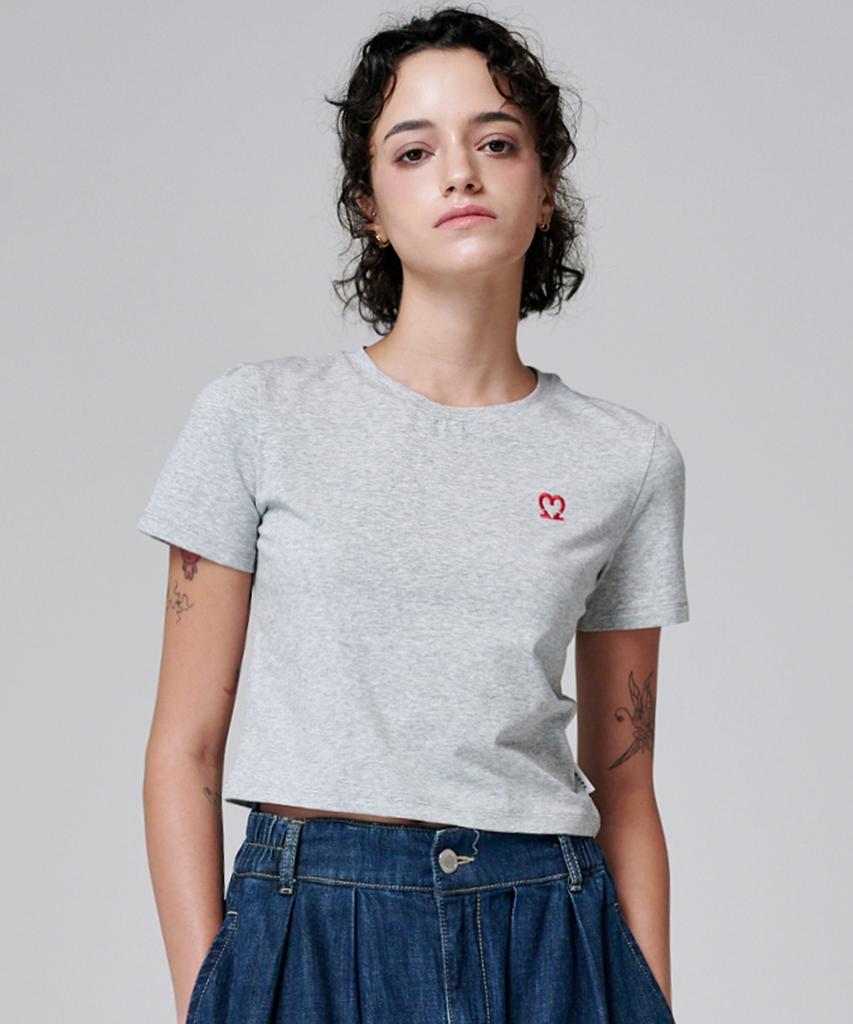 MALOUPE 5210 Crop Signature T-Shirt (Gray)