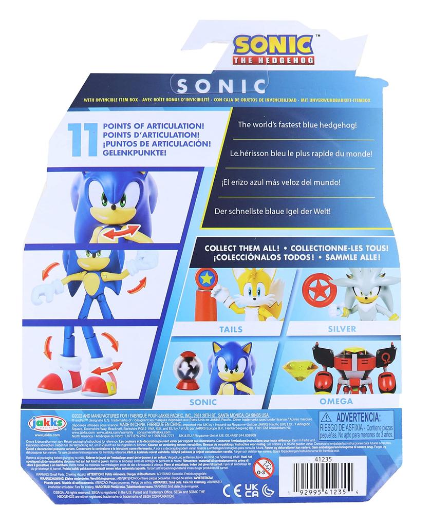 Jakks Pacific Sonic the Hedgehog 4-inch Figure | Sonic (Modern) with Invincible Item Box
