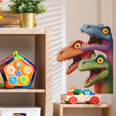 Kreative und niedliche Dinosaurier Schlafzimmer Spielzimmer Hintergrund Wanddekorationsaufkleber