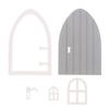 1Set 1:12 Dollhouse Miniature Door Fairy Elf Door W/Window Doorknob House Decor