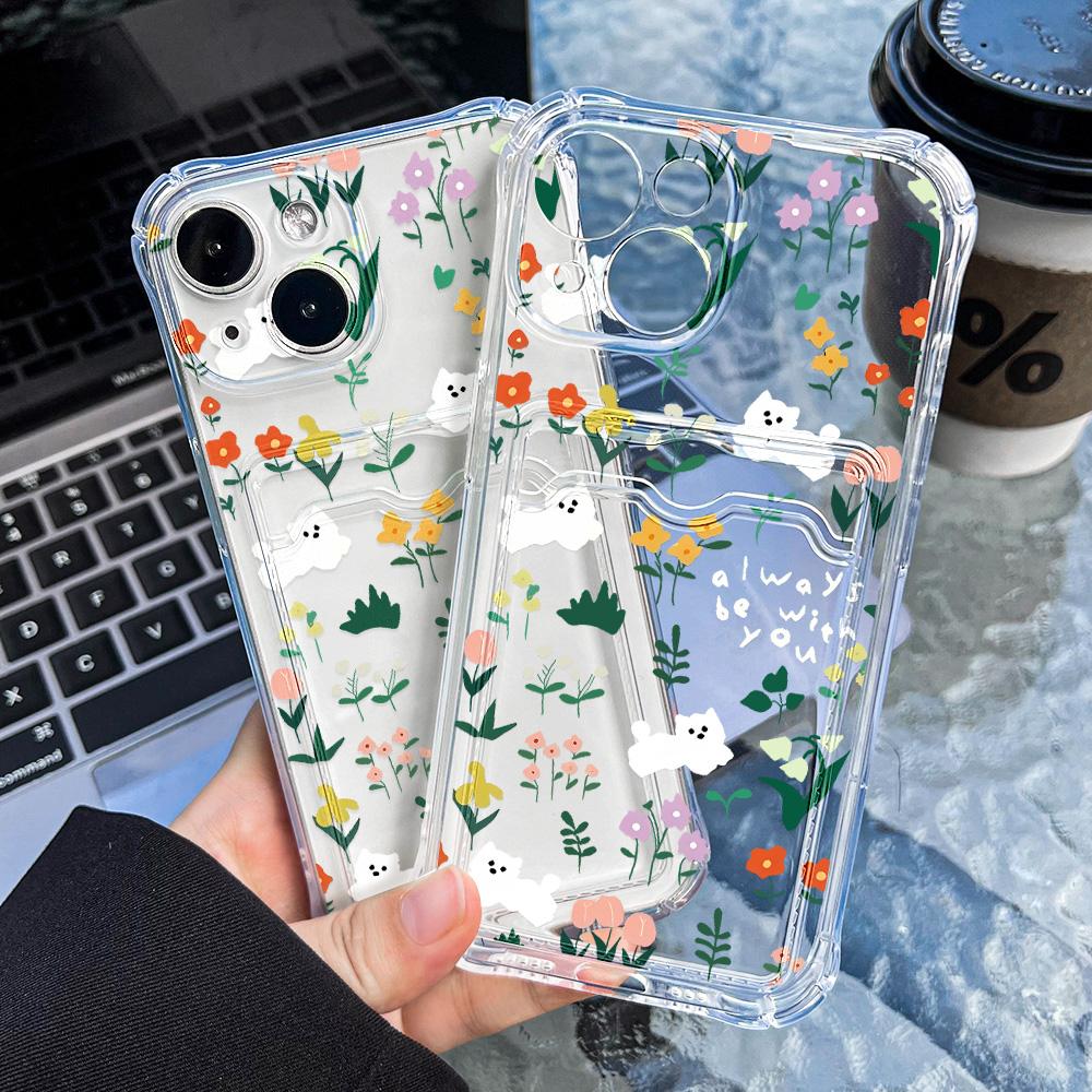 Card Phone Case for iPhone 11 13 XR 15 14 Pro Max iPhone 12 16 7 8 Plus XS Max Samsung S24 S23 A15 A55 A05 A54 Redmi 12 13C 13 9 Cartoon Protection