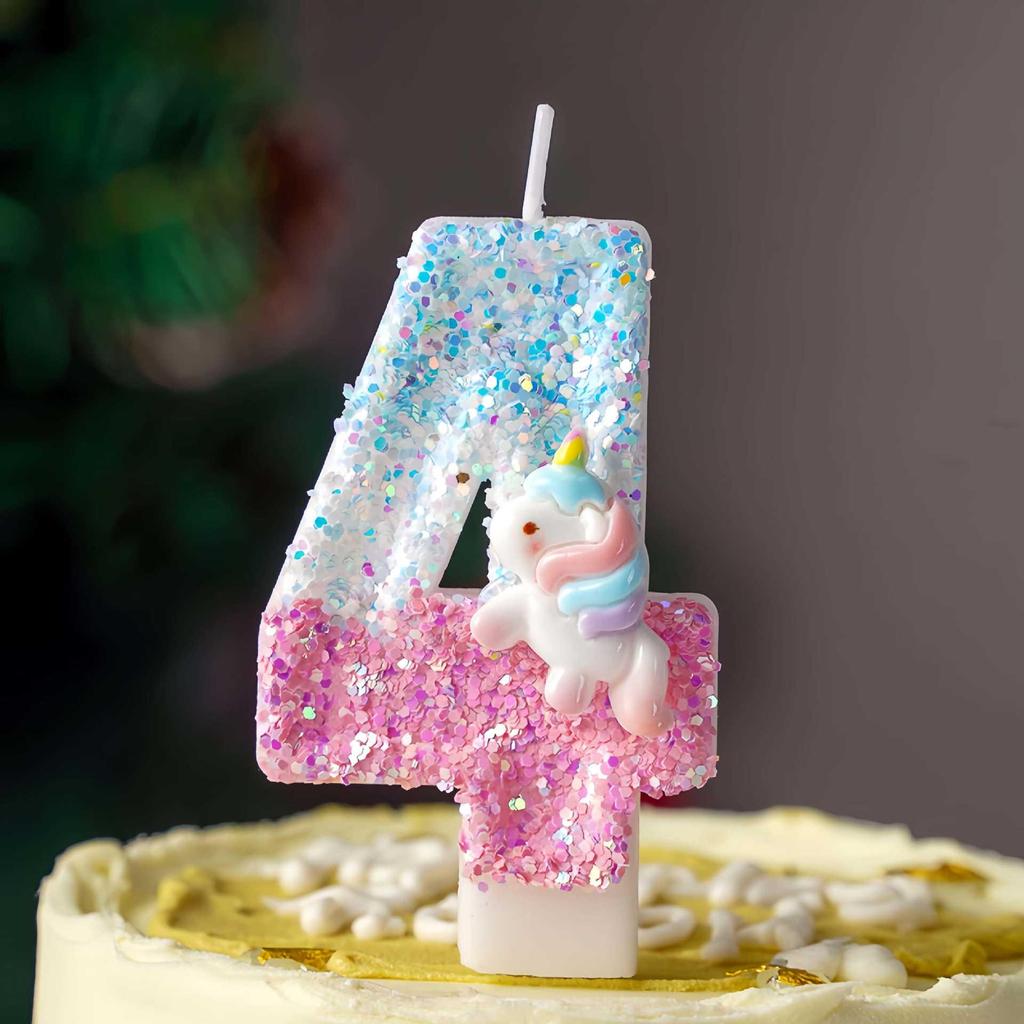 Creative Cartoon Pony Birthday Cake Topper Digital Candles - Fun Party Decoration
