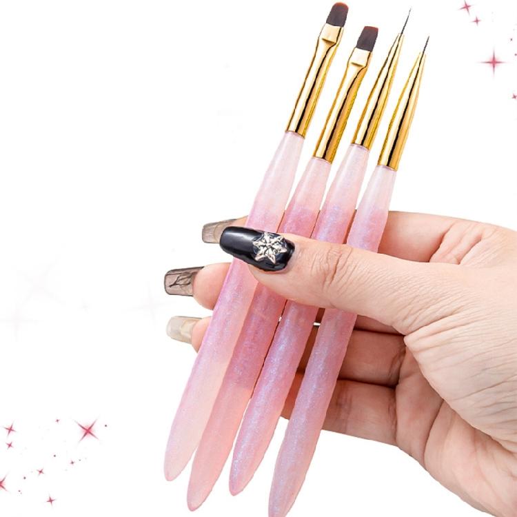 4pcs Nail Liner Brush and Dotting Pen Set Nails Art Brushes for Skilled Woman