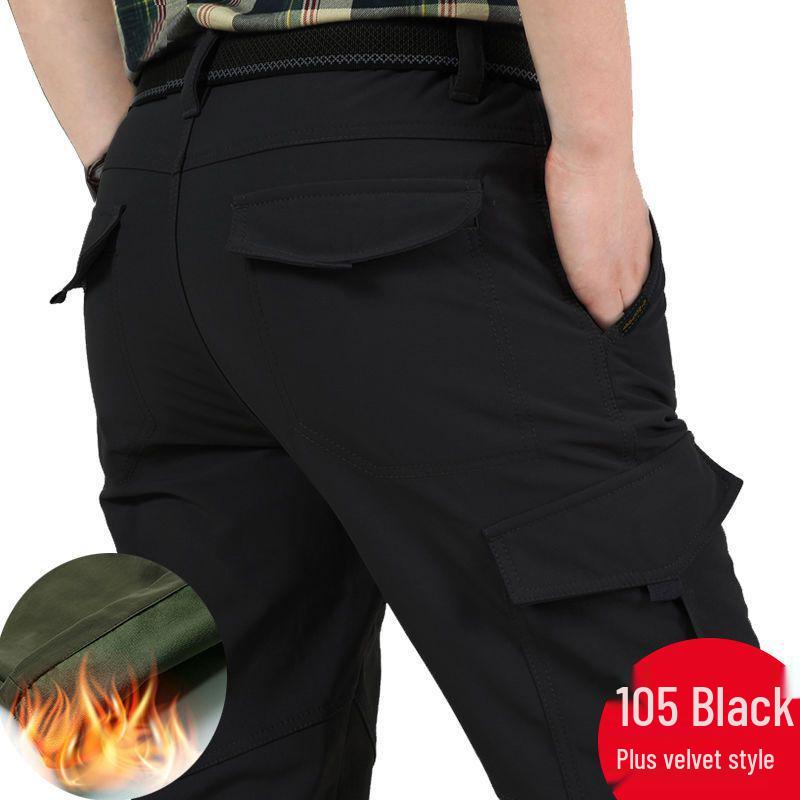 Men's Water-Repellent Quick-Dry Multi-Pocket Cargo Climbing Pants - Plus Size, Elastic, Outdoor Sports
