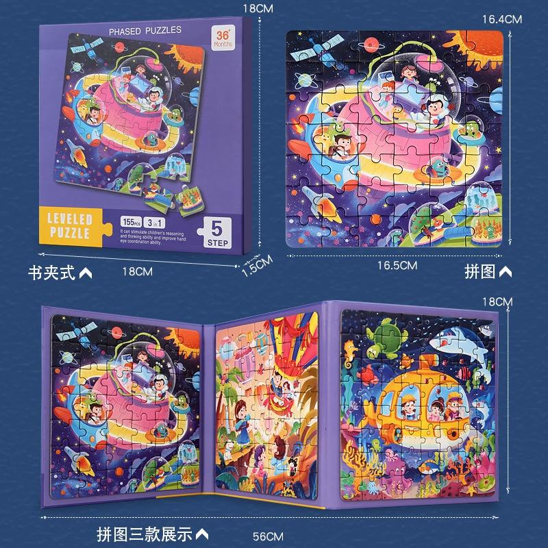Dzieci Przenośne Magnetyczne Drewniane Puzzle Wzór Kreskówkowy Cicha Książeczka Puzzle Gra Dzieci Zabawki Edukacyjne Montessori