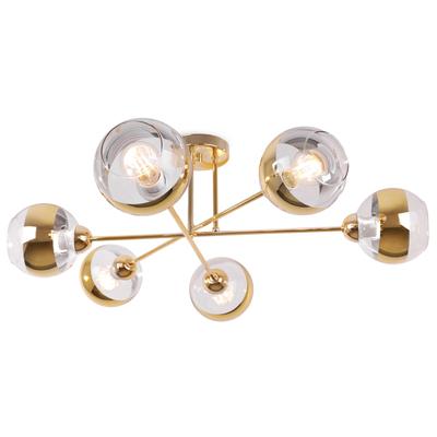 Asturia Gold Deckenleuchte 6-flammig Goldener Lampenschirm E27