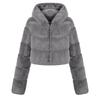 Y2k Streetwear Women Autumn Winter Faux Fur Coat Hooded Cropped Jacket Fur Coat Long Sleeve Cardigan Soft Tops Vintage Harajuku