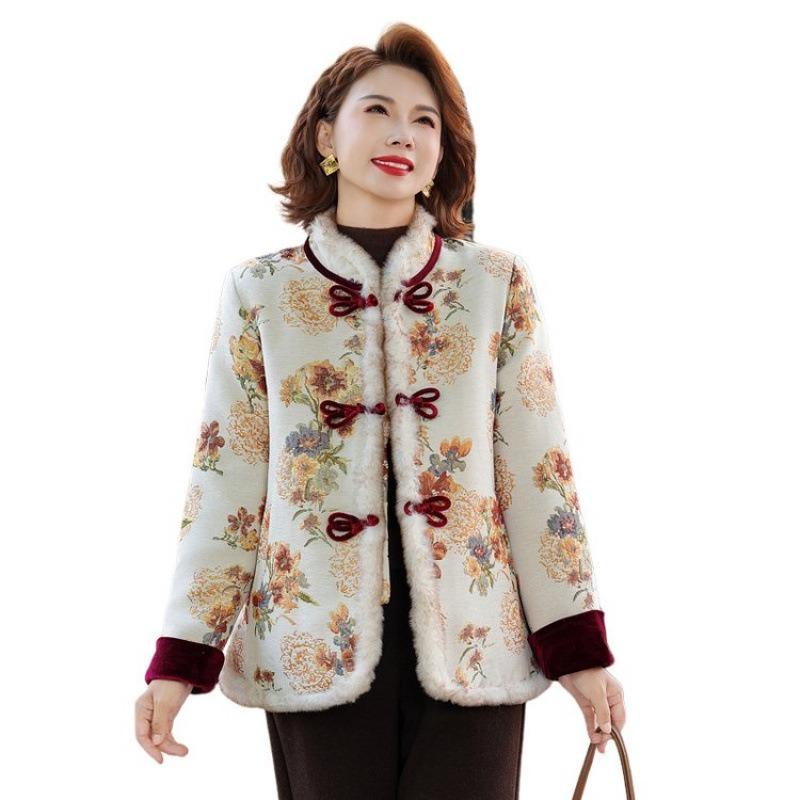 

Новая женская одежда осень и зима теплое шерстяное пальто свободное стеганое хлопковое пальто 5XL [recommended 150-80kg]