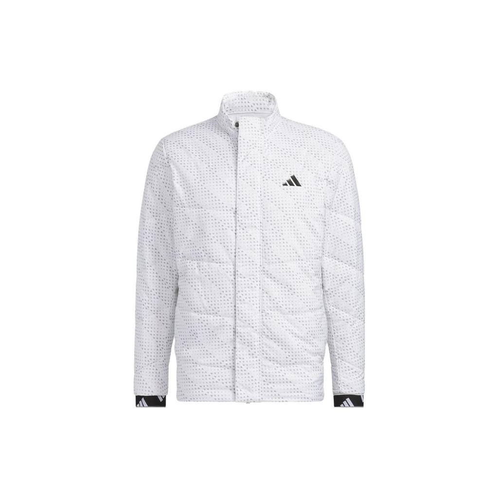 Adidas Logo Stand Collar Loose Long Sleeve Jacket Men Outerwear White HY0980