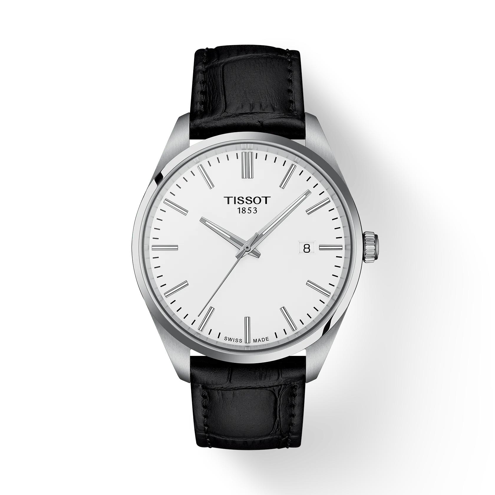 Tissot Leather Strap White Dial Men s Fashion Watch T150.410.16.011.00 белый
