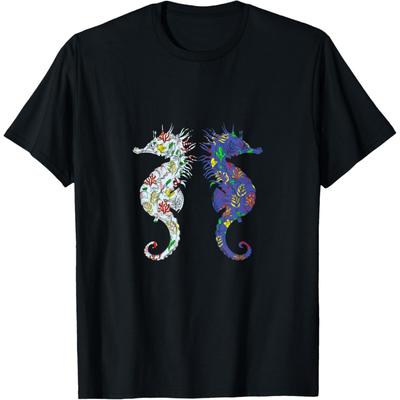 Underwater World Diver Vintage Seahorse T-Shirt