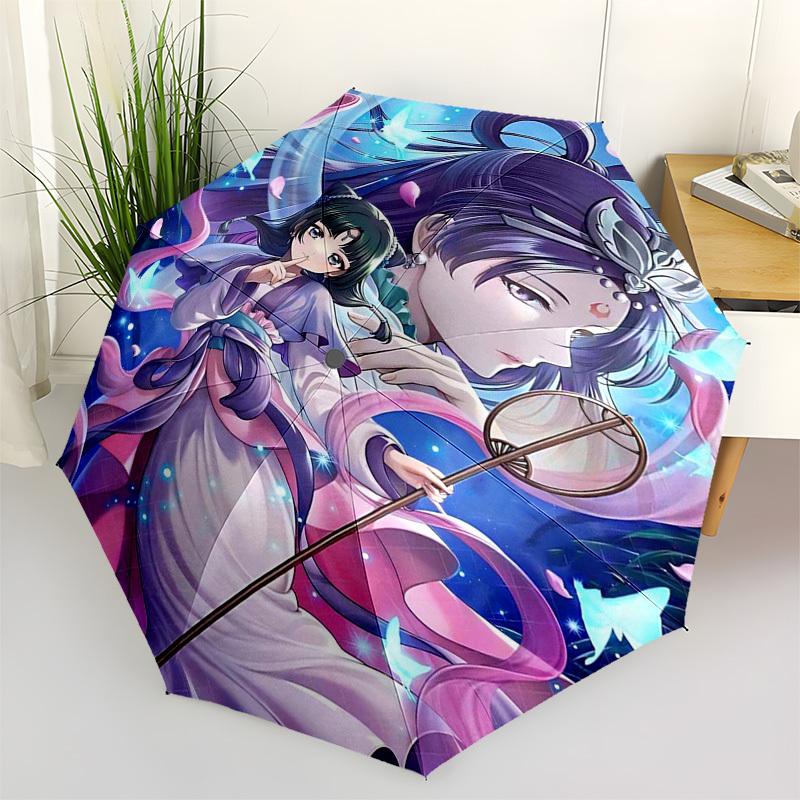 

1pc Outdoor Umbrella with Anime Characters - Automatic Opening/Closing, Portable 3-Fold Design, 8-Bone Iron Frame - Perfect Gift for Fans, Travel