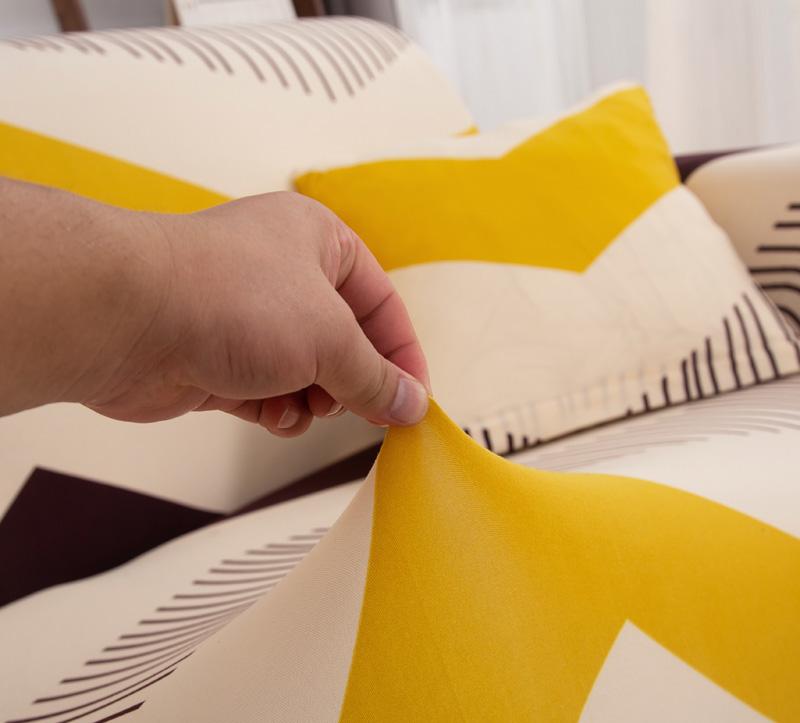 Printed Stretch Sofa Cover Elastic Polyester Spandex Couch Covers, Universal Fitted Sofa Slipcover for Sofa Furniture Protector