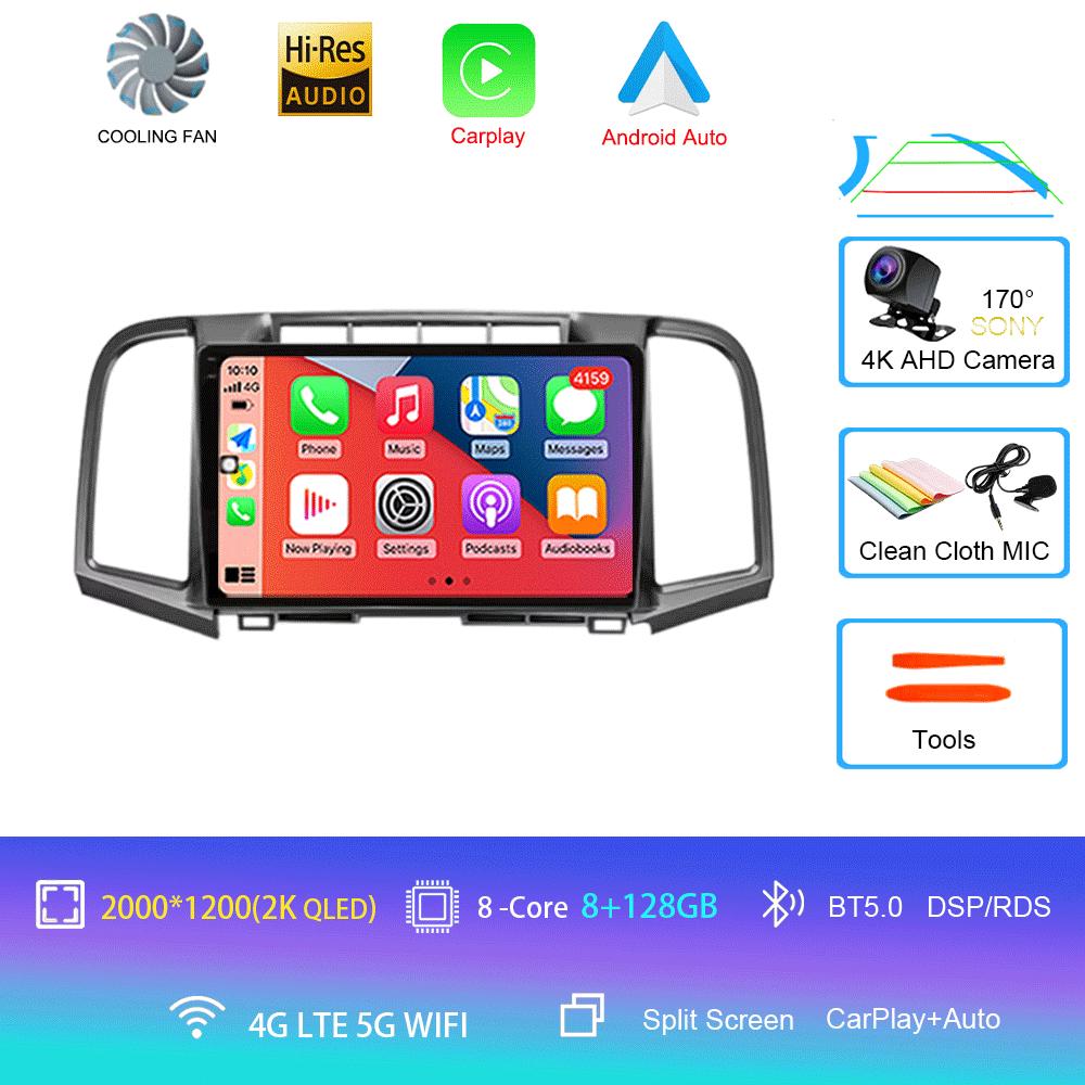 Android 14 Car Radio Carplay Auto For Toyota Venza 2008 2009 2010 - 2016 GPS WIFI+4G Multimedia DSP Player 2Din Video DVD Stereo